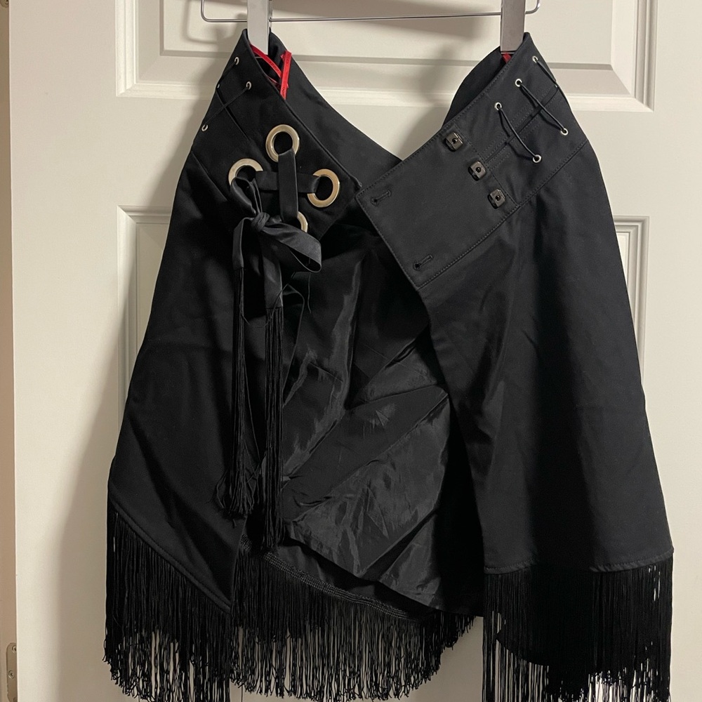 HUGO vintage Black Asymmetrical Wrap Mini Skirt